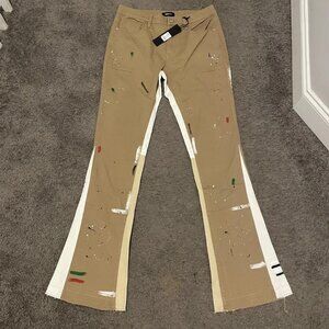 Stacked Flared Pants - Tan size 30
